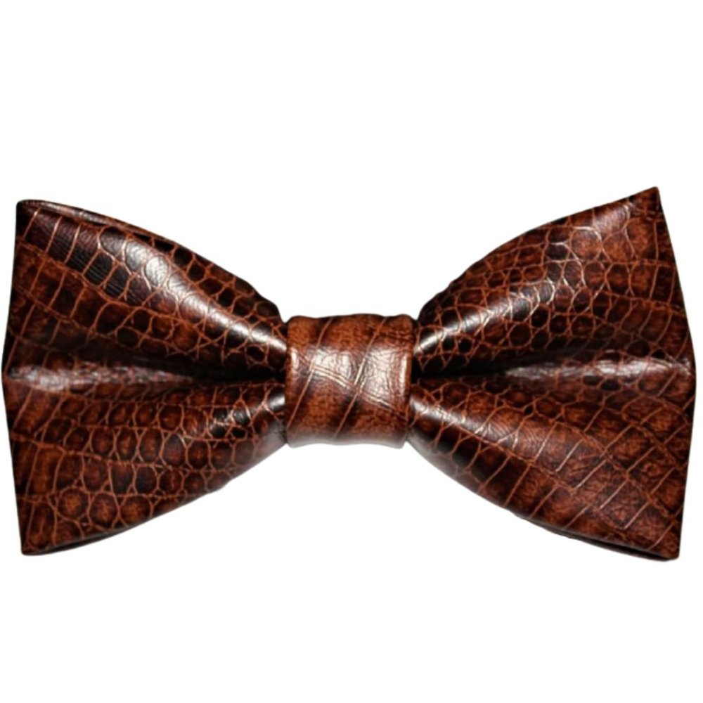 Leather Snake skin Men's New! Bow tie cus bowtie